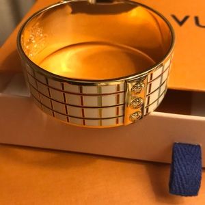 COACH Tattersall Plaid Bangle Cuff Bracelet 1”